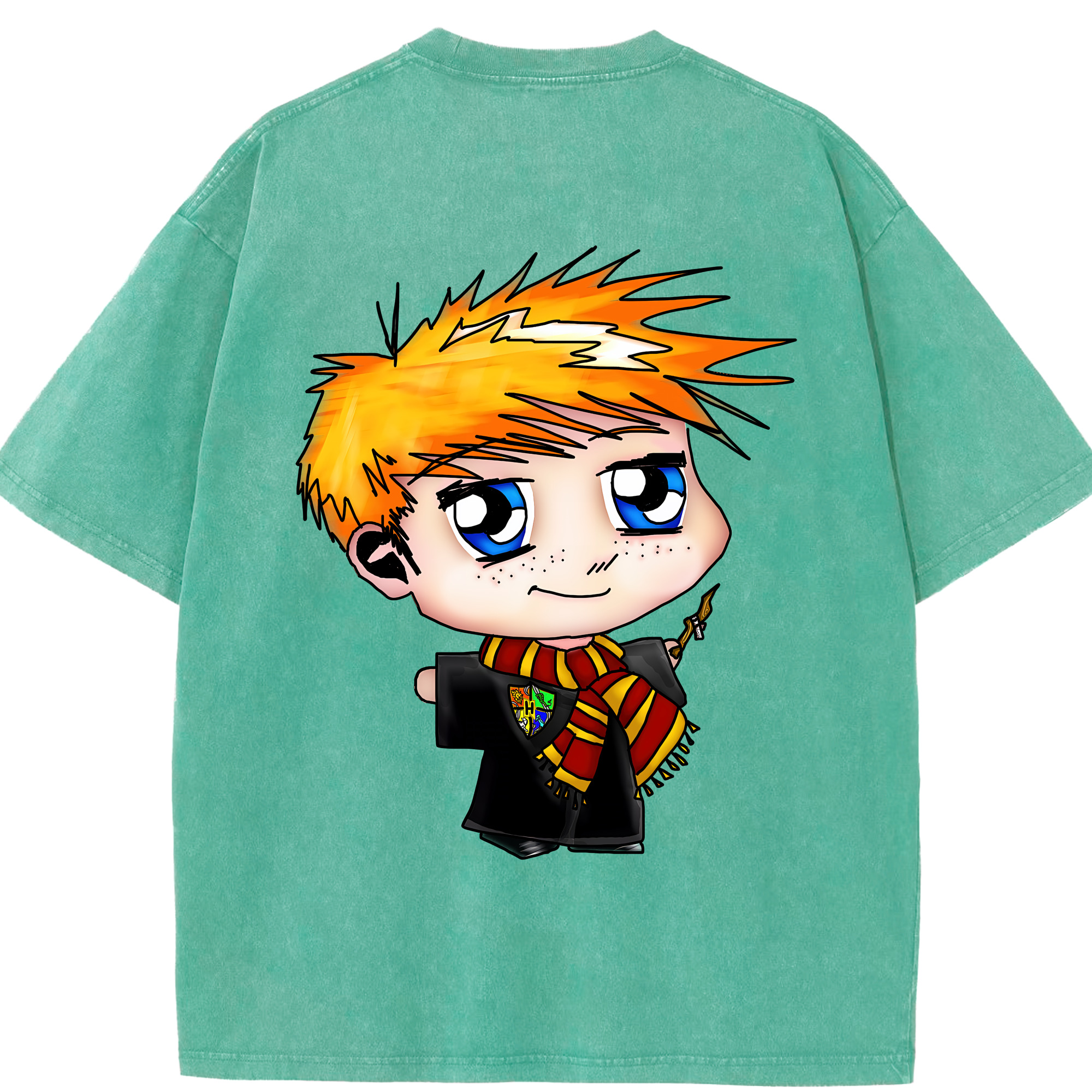 （画像用） Harry Potter ハリー・ポッターシリーズ 綿100% ヴィンテージ風 半袖Tシャツ（背面プリント）